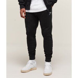 GYMSHARK Crest Joggers Black Sweatpants Mens Large Loungewear Sporty